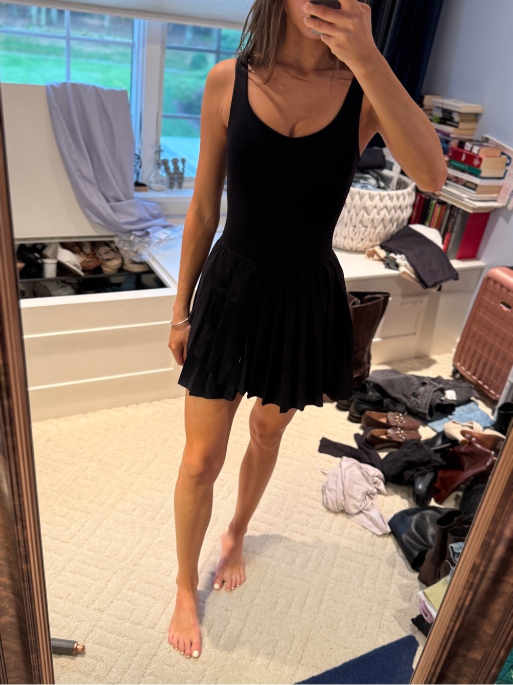 OFFLINE by Aerie Tiebreaker Pleated Tennis Dress in black. Size XS. - Picture 2 of 4